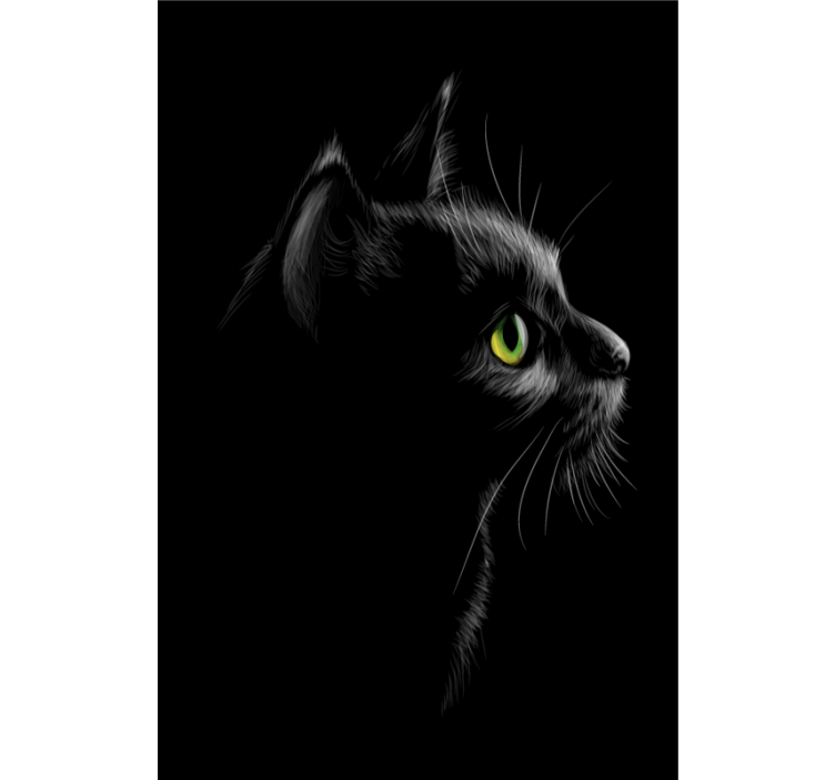 Rolgordijn woonkamer groene kattenogen - TenStickers
