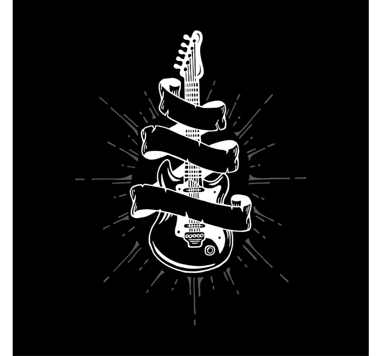 Rolgordijn woonkamer guitar - TenStickers