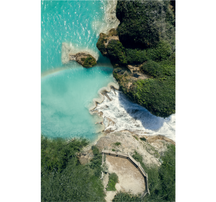 Rolgordijn woonkamer verbinding van meer en zee - TenStickers