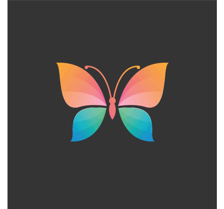 Rolgordijn woonkamer kleurrijke chromatische vlinder - TenStickers