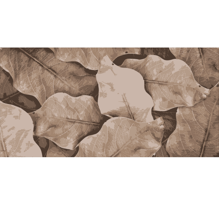 Rolgordijn woonkamer beige drie bladeren - TenStickers