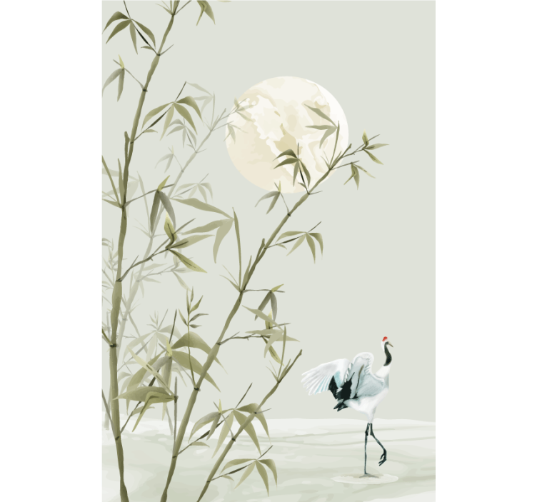 Rolgordijn woonkamer bamboo kunst - TenStickers