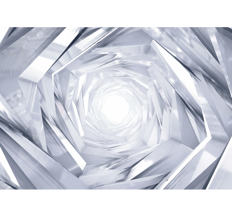 Wit rolgordijn abstract geometrische tunnel - TenStickers