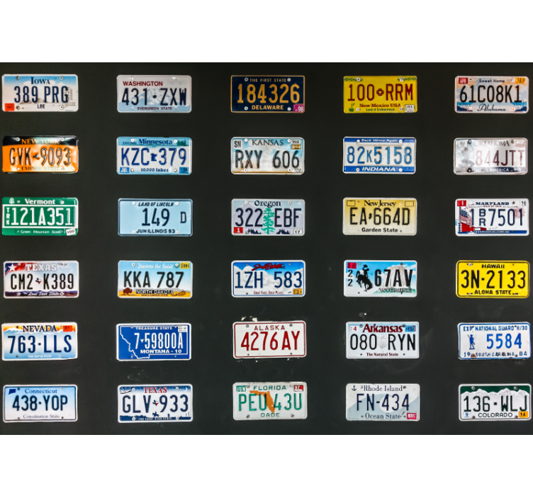 Rolgordijn zwart kentekenplaten - TenStickers