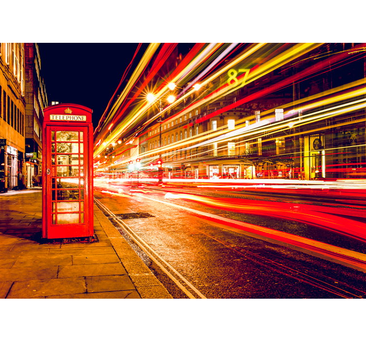 Rood rolgordijn iconic london night - TenStickers