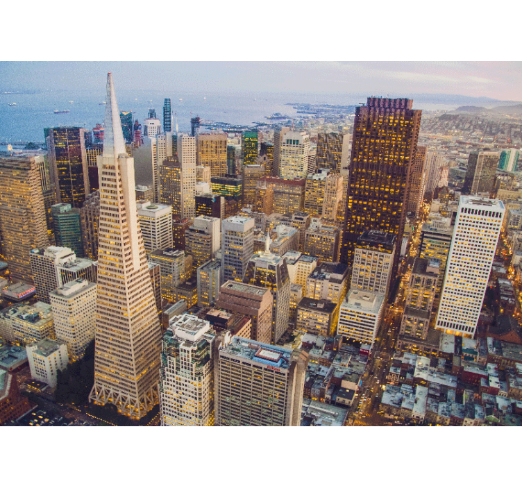 Rolgordijn woonkamer san francisco's wolkenkrabbers - TenStickers