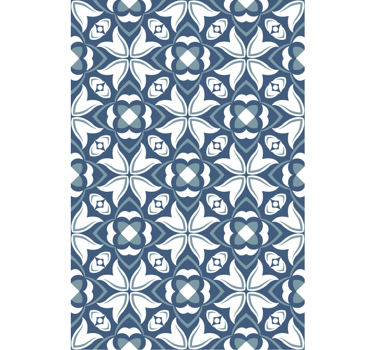 Blauw rolgordijn elegante botanische elementen - TenStickers
