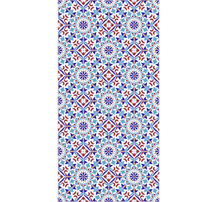 Blauw rolgordijn met keramisch motief - TenStickers