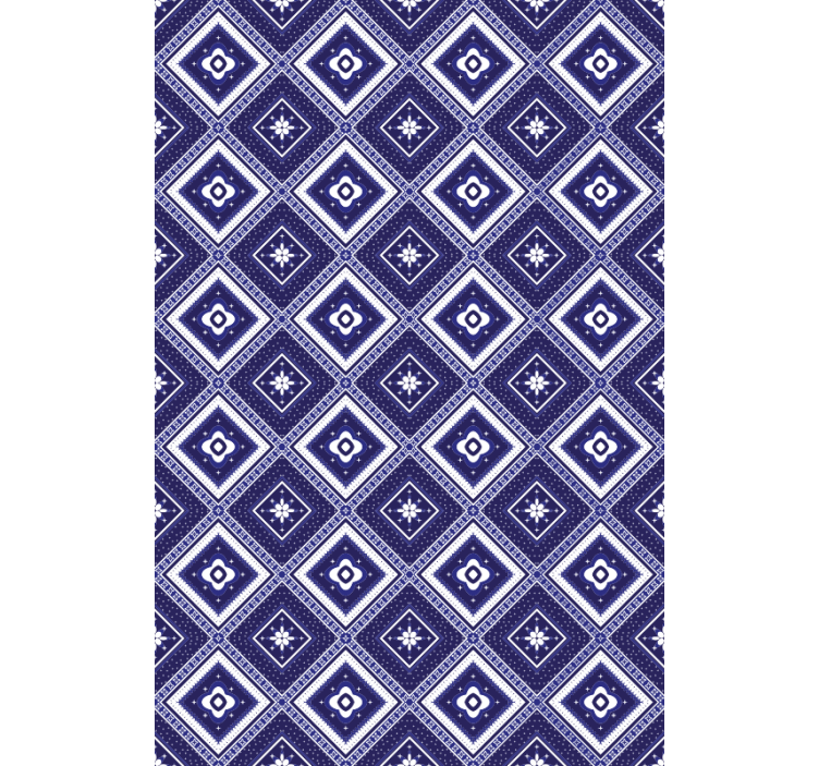 Blauw rolgordijn met diamantmotief - TenStickers