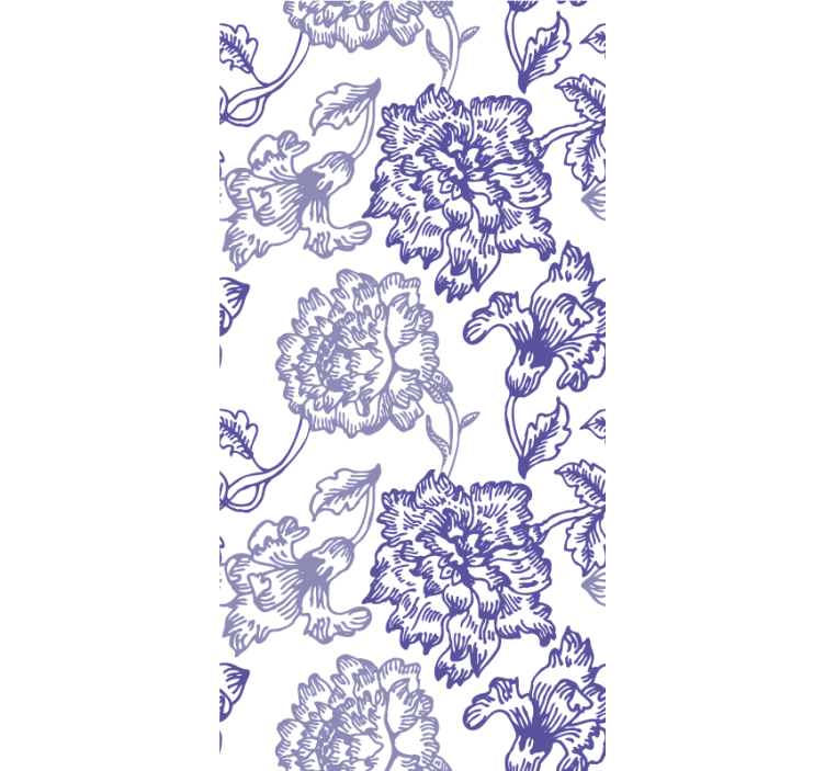 Blauw rolgordijn elegante bloemenpatronen - TenStickers