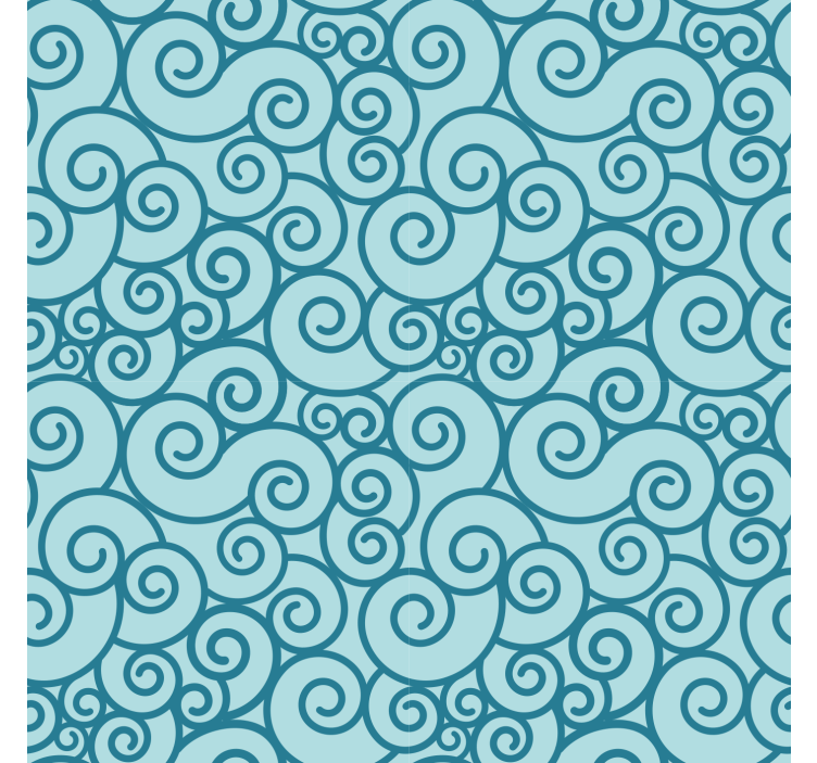 Blauw rolgordijn met spiraalpatroon accent - TenStickers