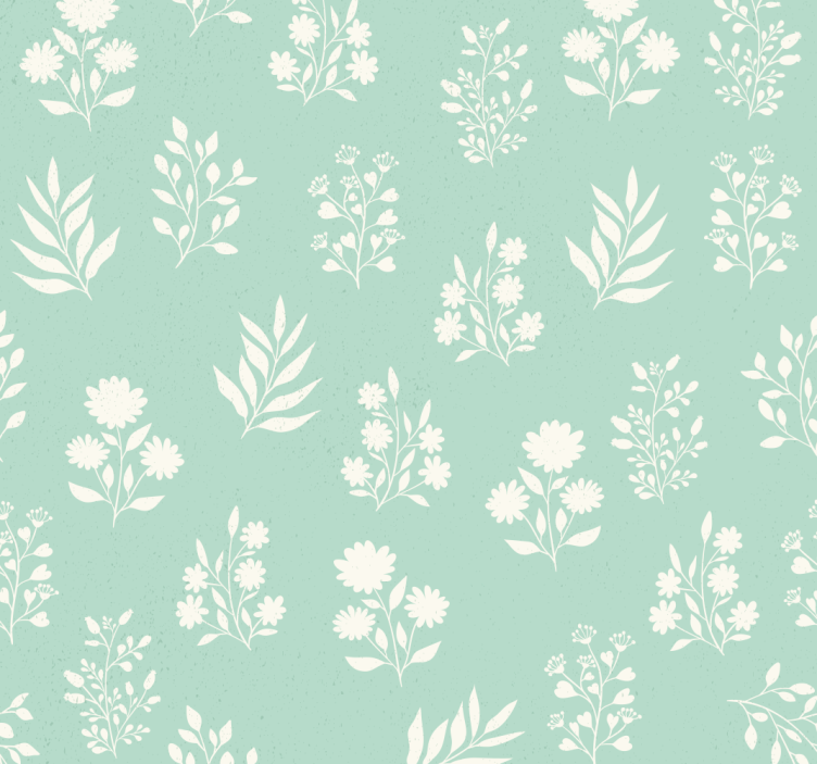 Blauw rolgordijn met klein bloemenpatroon - TenStickers