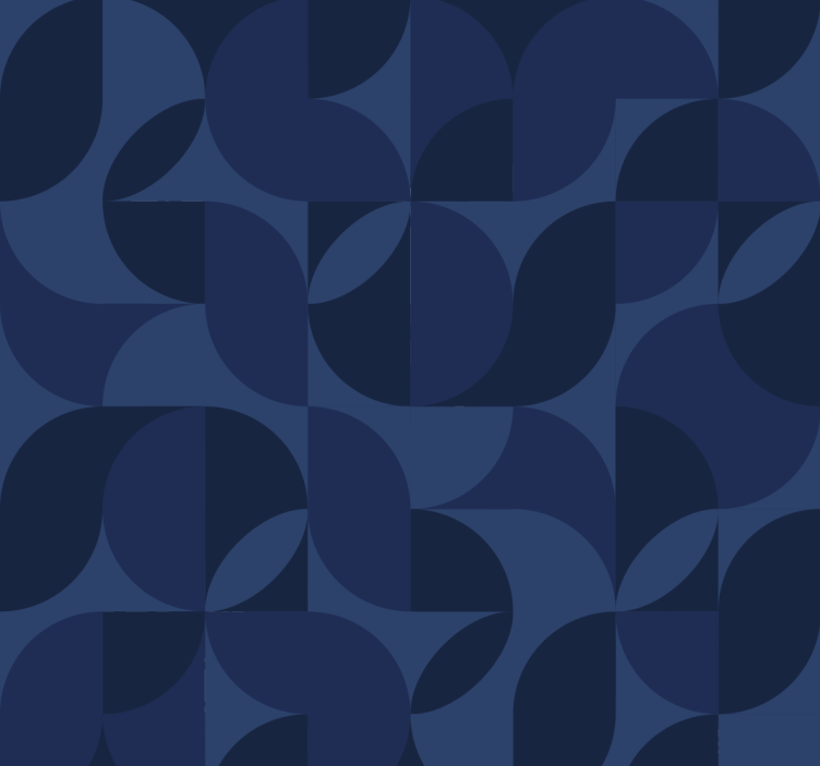 Blauw rolgordijn retro geometrisch - TenStickers