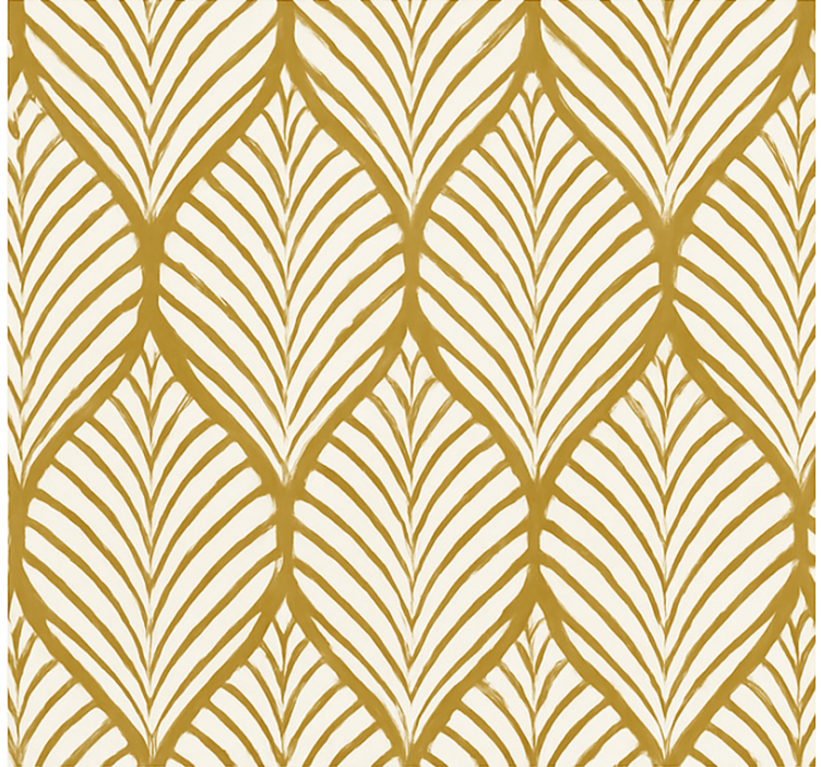 Modern rolgordijn gouden geometrisch bladmotief - TenStickers