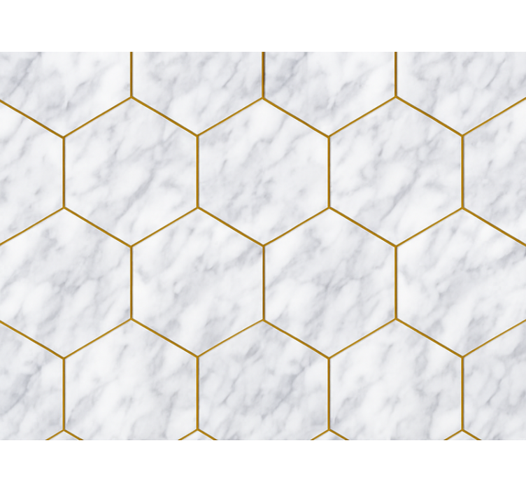 Modern rolgordijn hexagonale marmeren tegel - TenStickers