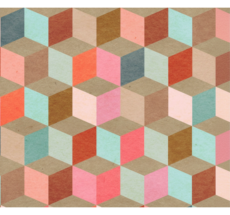 Modern rolgordijn pastel geometrisch kraft patroon - TenStickers