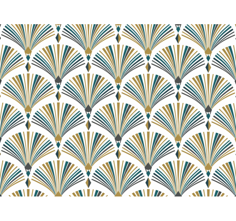 Modern rolgordijn vintage gatsby fan muurdecoratie - TenStickers
