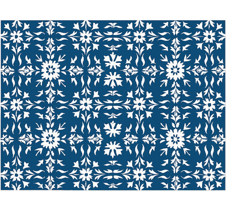 Blauw rolgordijn wit tegelpatroon - TenStickers