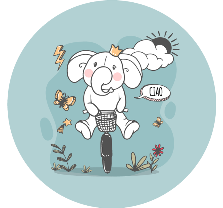 Blauw rolgordijn hi olifant - TenStickers