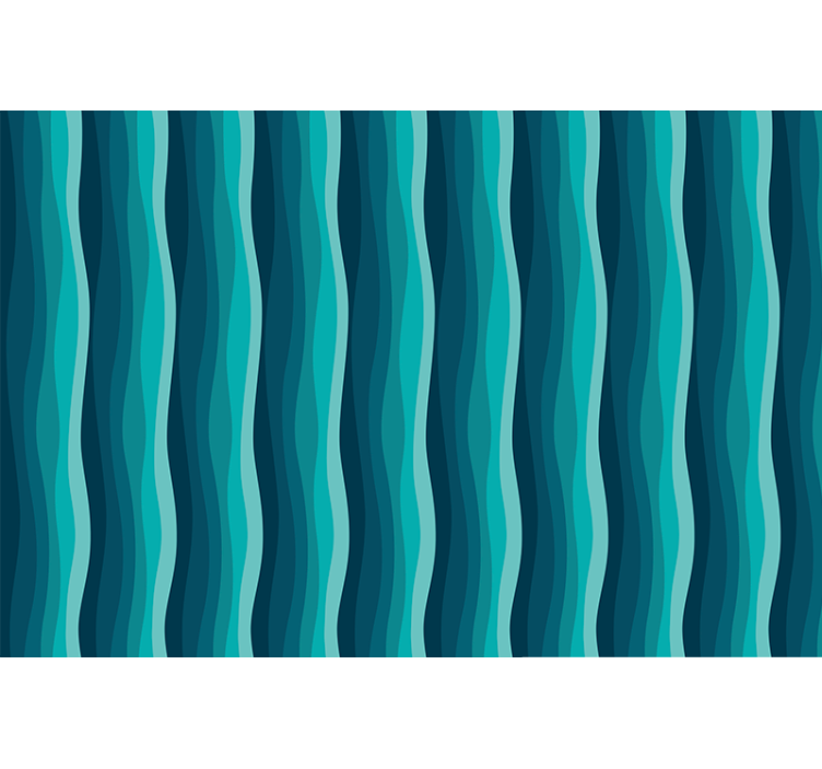 Blauw rolgordijn golfpatroon - TenStickers