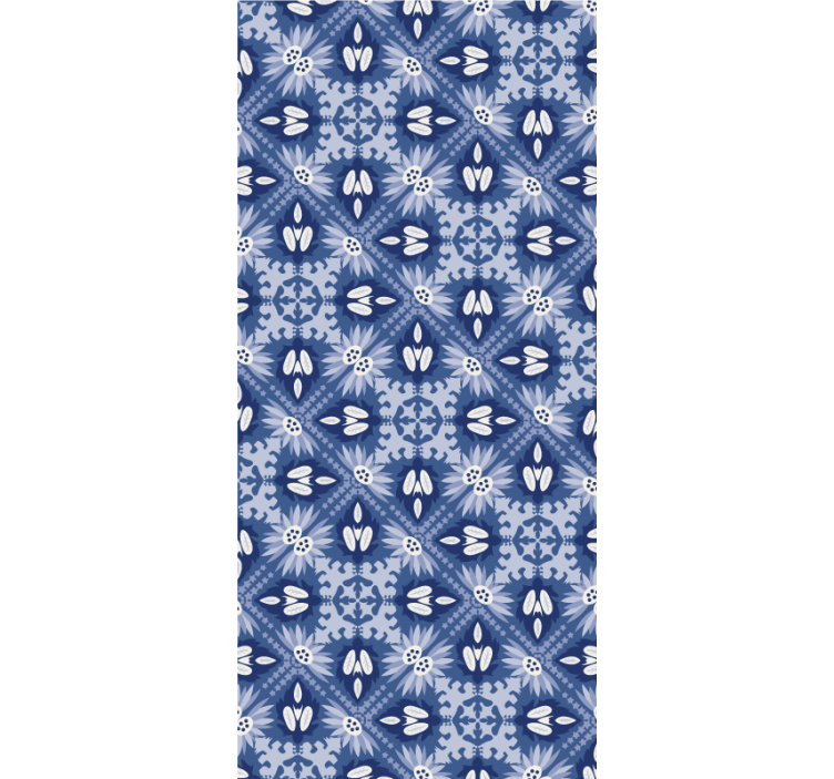 Blauw rolgordijn met blauwe ornamenten - TenStickers