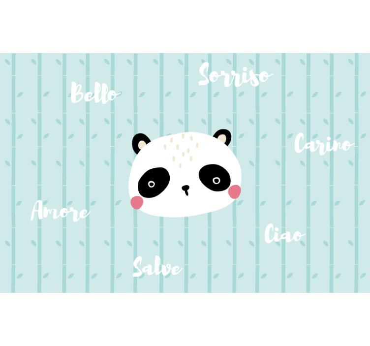 Blauw rolgordijn panda in de wolken - TenStickers