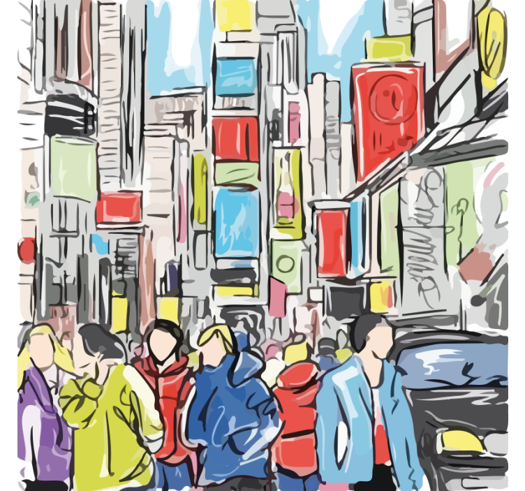 Rolgordijn woonkamer moderne new york stijl - TenStickers