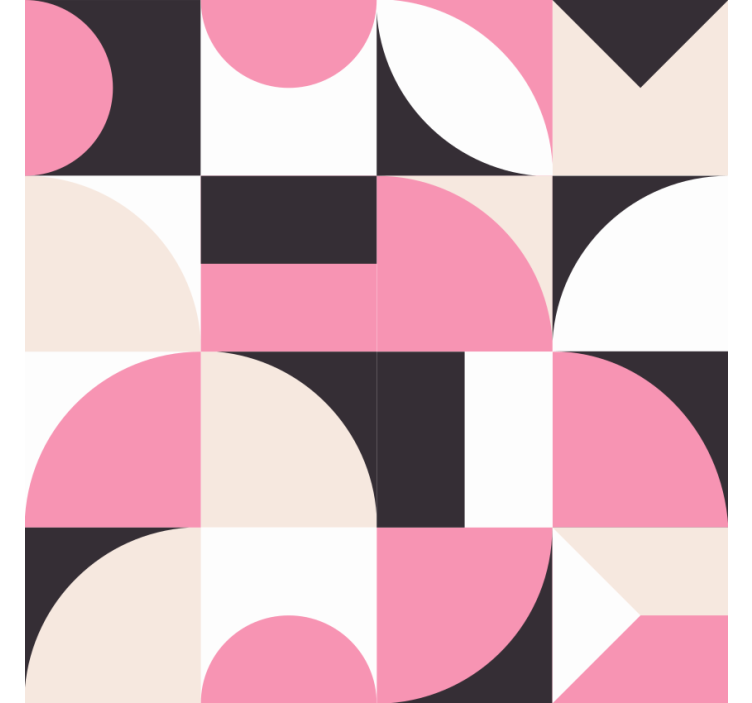 Rolgordijn woonkamer roze geometrische nordic figuren - TenStickers
