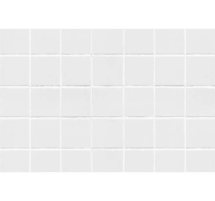 Wit rolgordijn simpele tegels - TenStickers