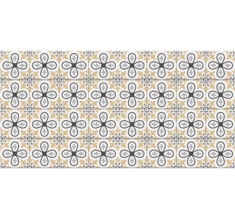 Rolgordijn beige keukentegels retro - TenStickers