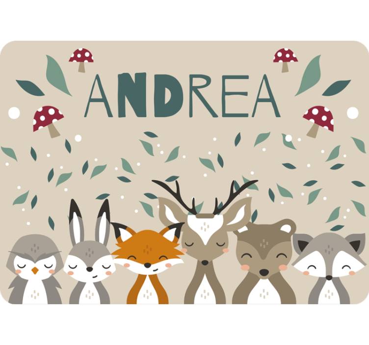 Rolgordijn beige gepersonaliseerde dieren voor kids - TenStickers