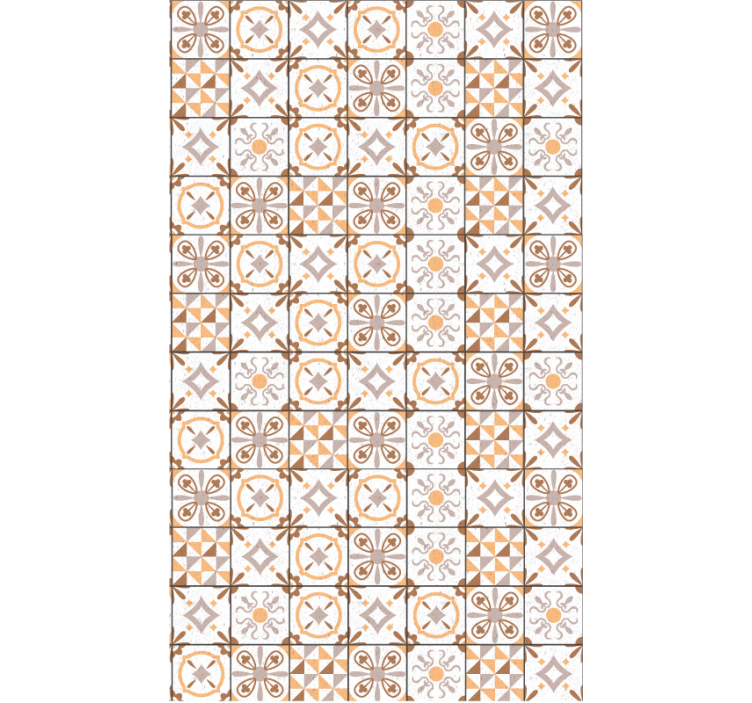 Rolgordijn beige met bruine vierkanten motief - TenStickers