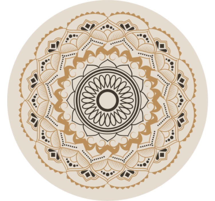 Rolgordijn beige mandala cirkelontwerp - TenStickers