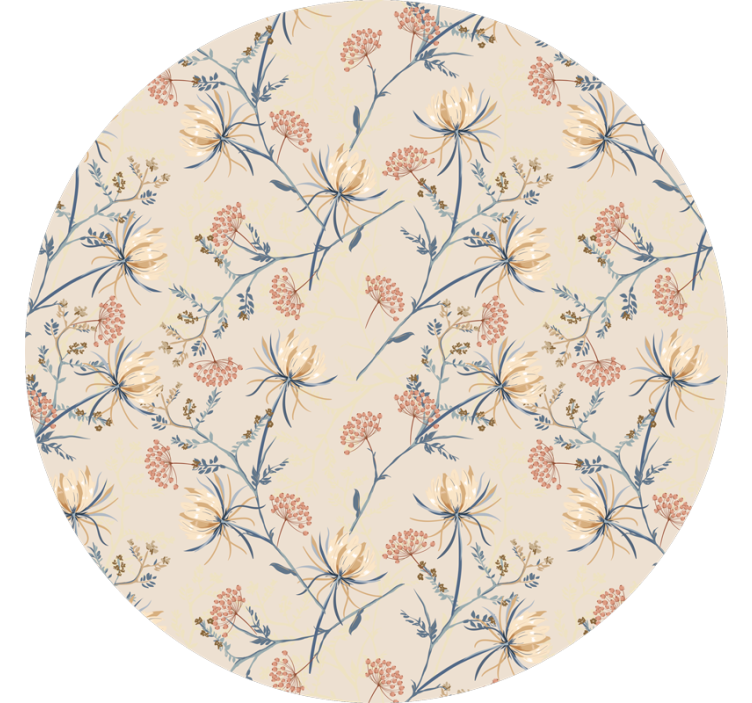 Rolgordijn beige botanische bloemoppervlak - TenStickers