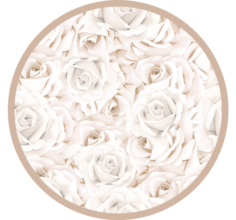 Rolgordijn beige met elegante witte rozen - TenStickers