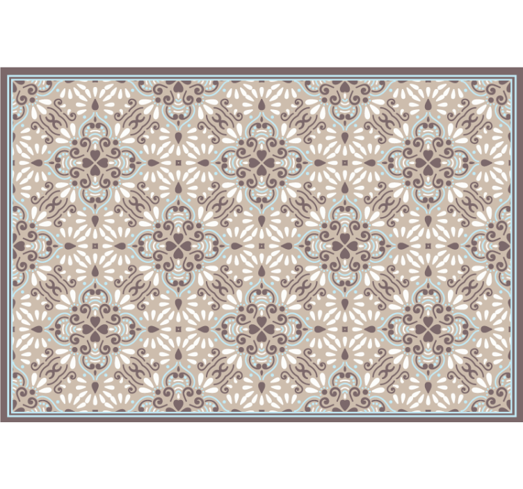 Rolgordijn beige beige wit mozaïek - TenStickers