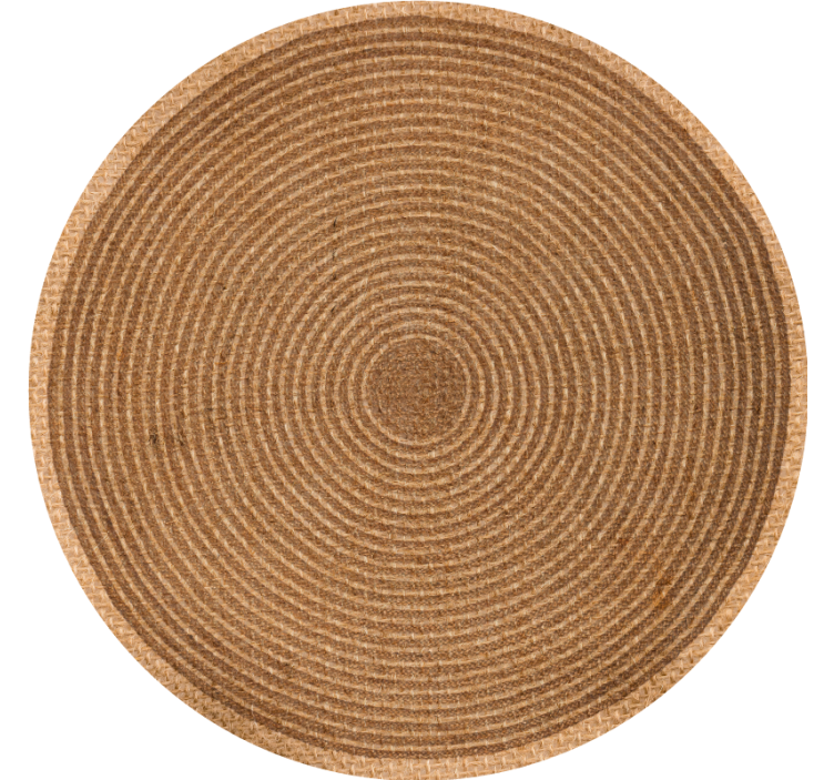 Rolgordijn beige met cirkelvormige jute textuur - TenStickers