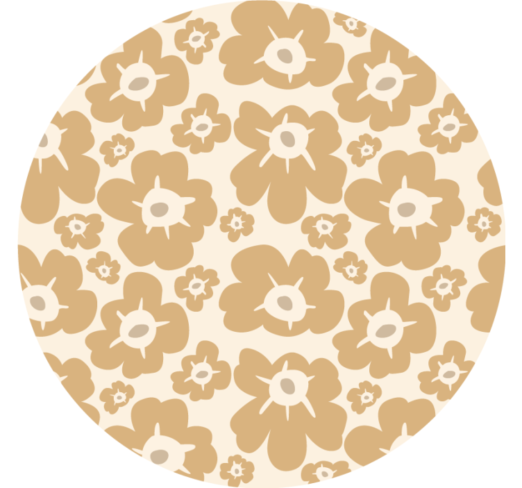 Rolgordijn beige met beige klaprozen - TenStickers
