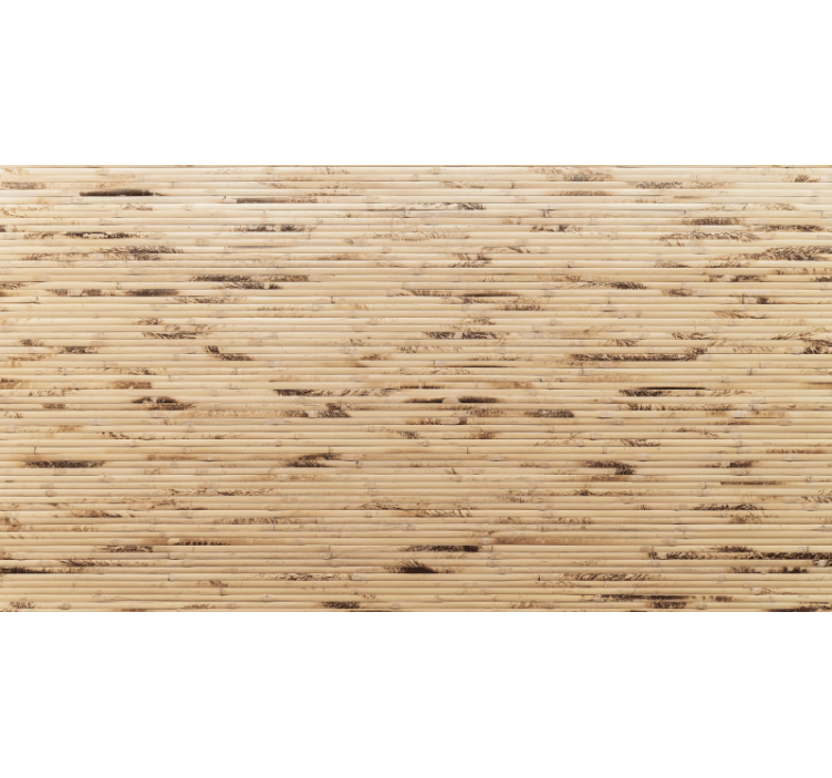 Rolgordijn beige met horizontale lichtbruine houten latten - TenStickers