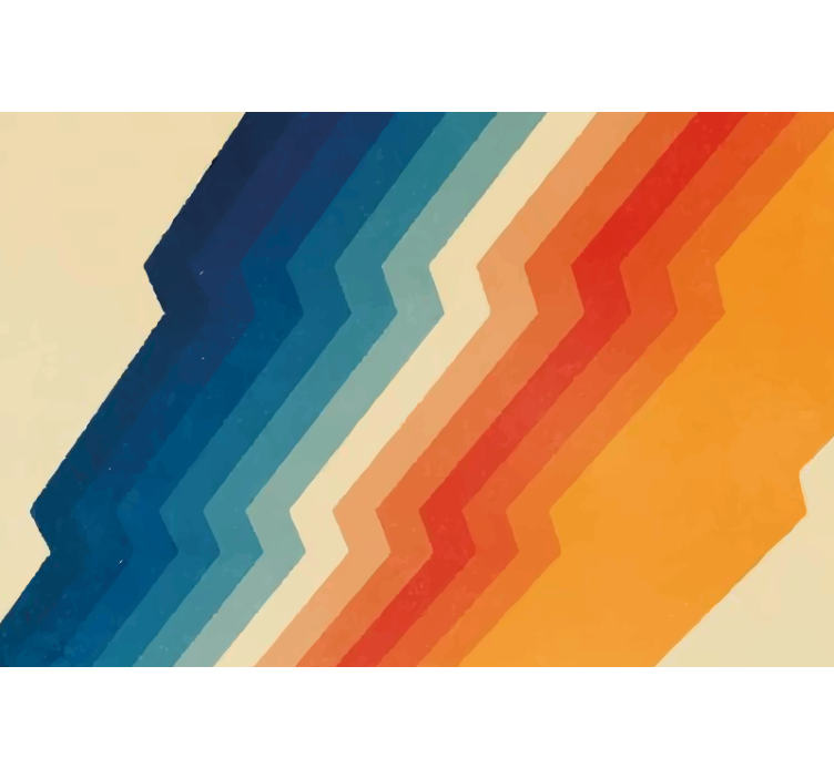 Rolgordijn beige 70s bliksem patroon - TenStickers