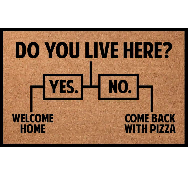Rolgordijn beige woon je hier pizza - TenStickers