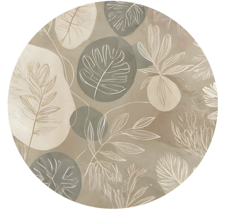 Rolgordijn beige neutraal botanisch abstract - TenStickers