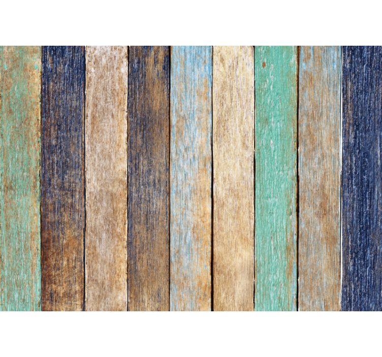 Rolgordijn slaapkamer kleurrijke houten planken - TenStickers