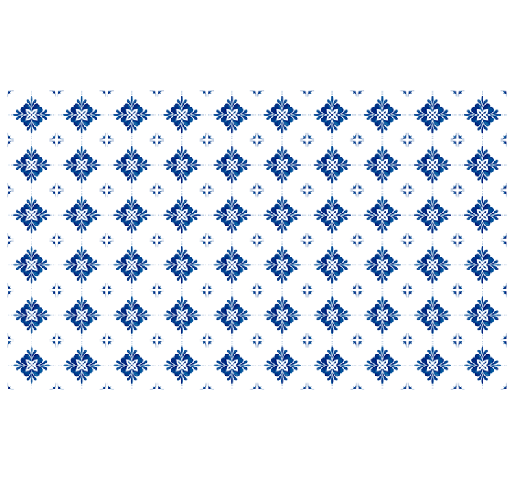 Rolgordijn slaapkamer vintage blauwe tegel - TenStickers