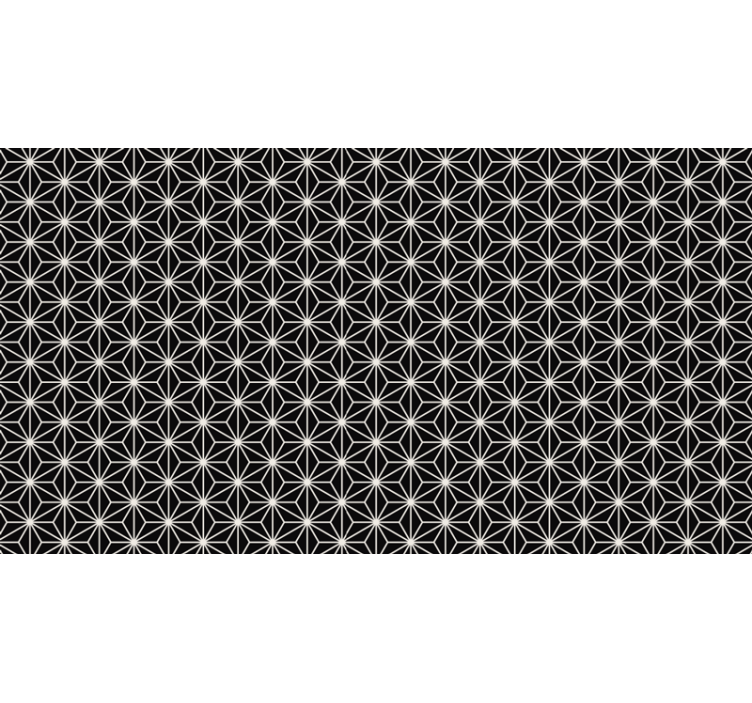 Rolgordijn slaapkamer zwarte en witte geometrische diamanten - TenStickers