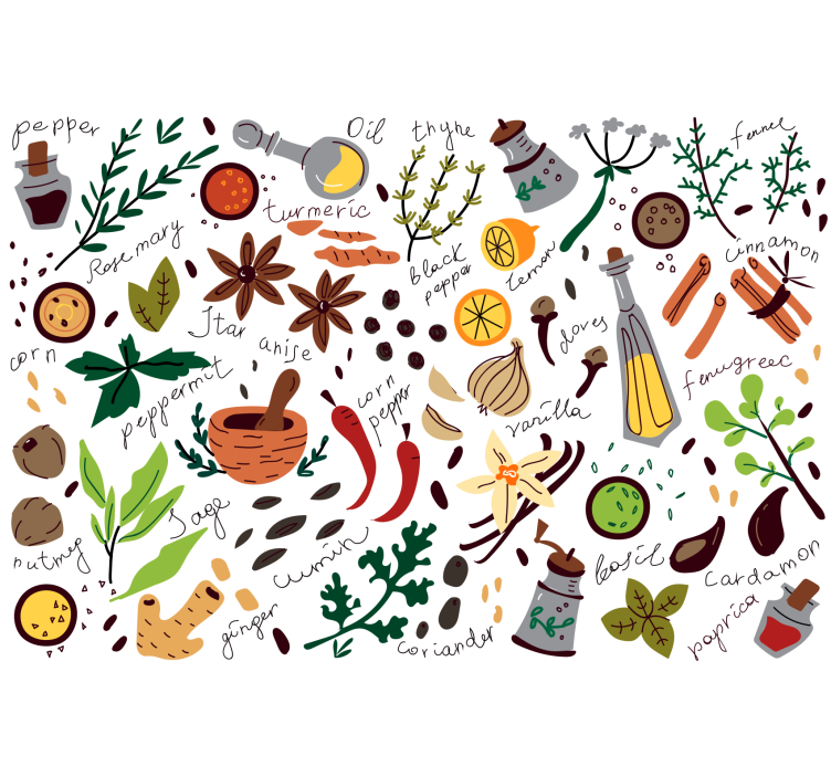 Rolgordijn slaapkamer seasoning - TenStickers