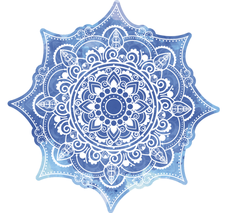 Rolgordijn slaapkamer aquarella blauwe mandala - TenStickers