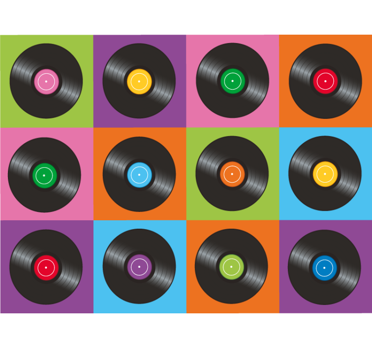 Rolgordijn slaapkamer keuken vinyl schotelplaten - TenStickers