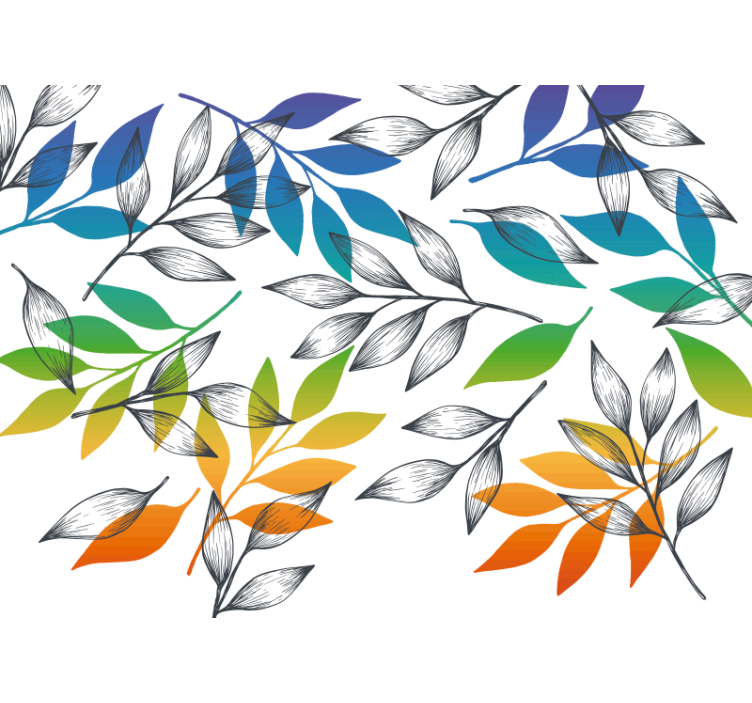 Rolgordijn slaapkamer motief van regenboogleaves - TenStickers