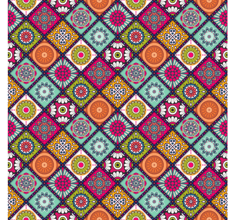 Rolgordijn slaapkamer kleurrijk mandala patroon - TenStickers